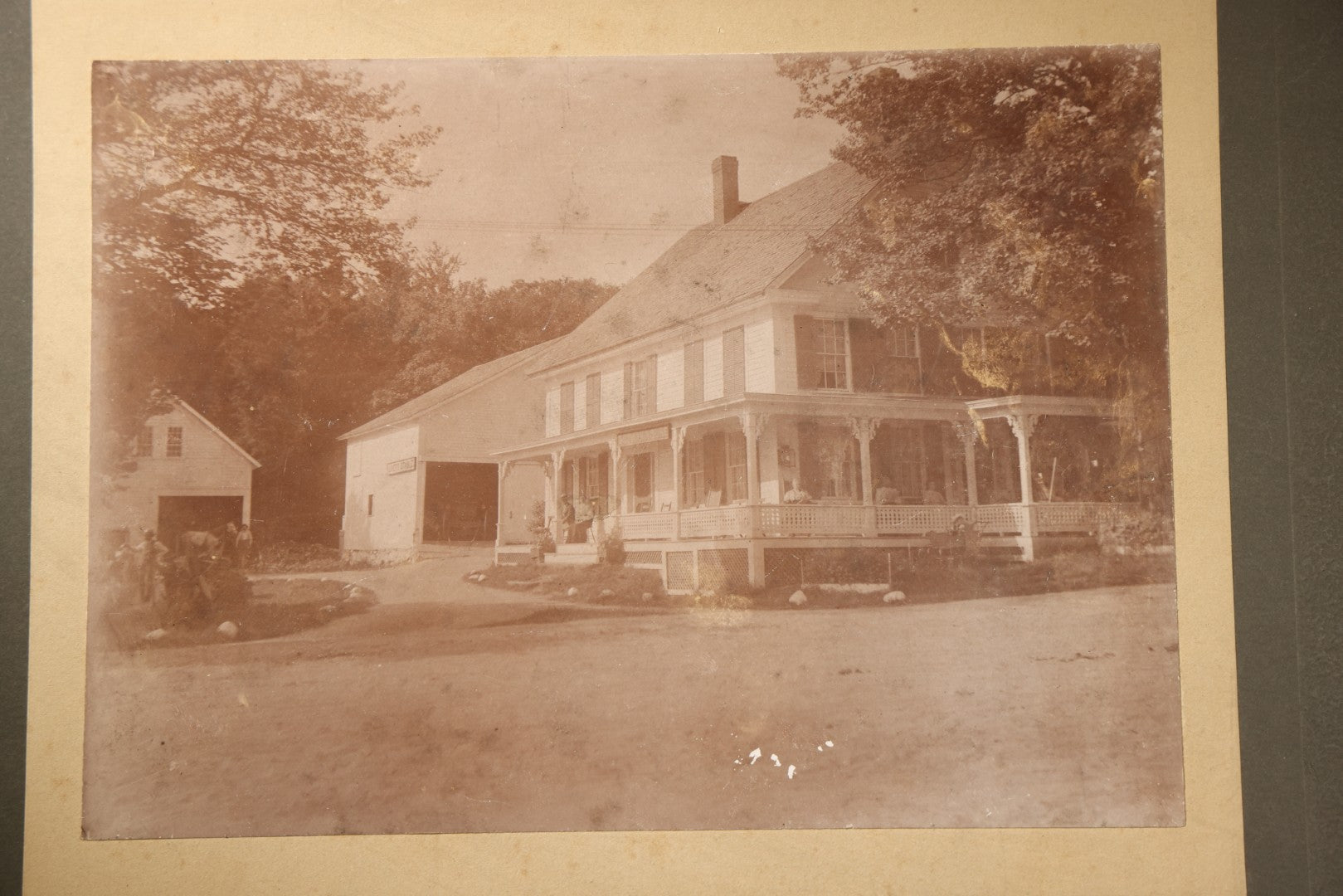 Grouping of Five Antique Board-Mounted Photographs of New England and California Homes, Including a House Inscribed "Our Little Home, Los Angeles, California, 1897," And a Print of John Greenleaf Whittier's Fire-Damaged House