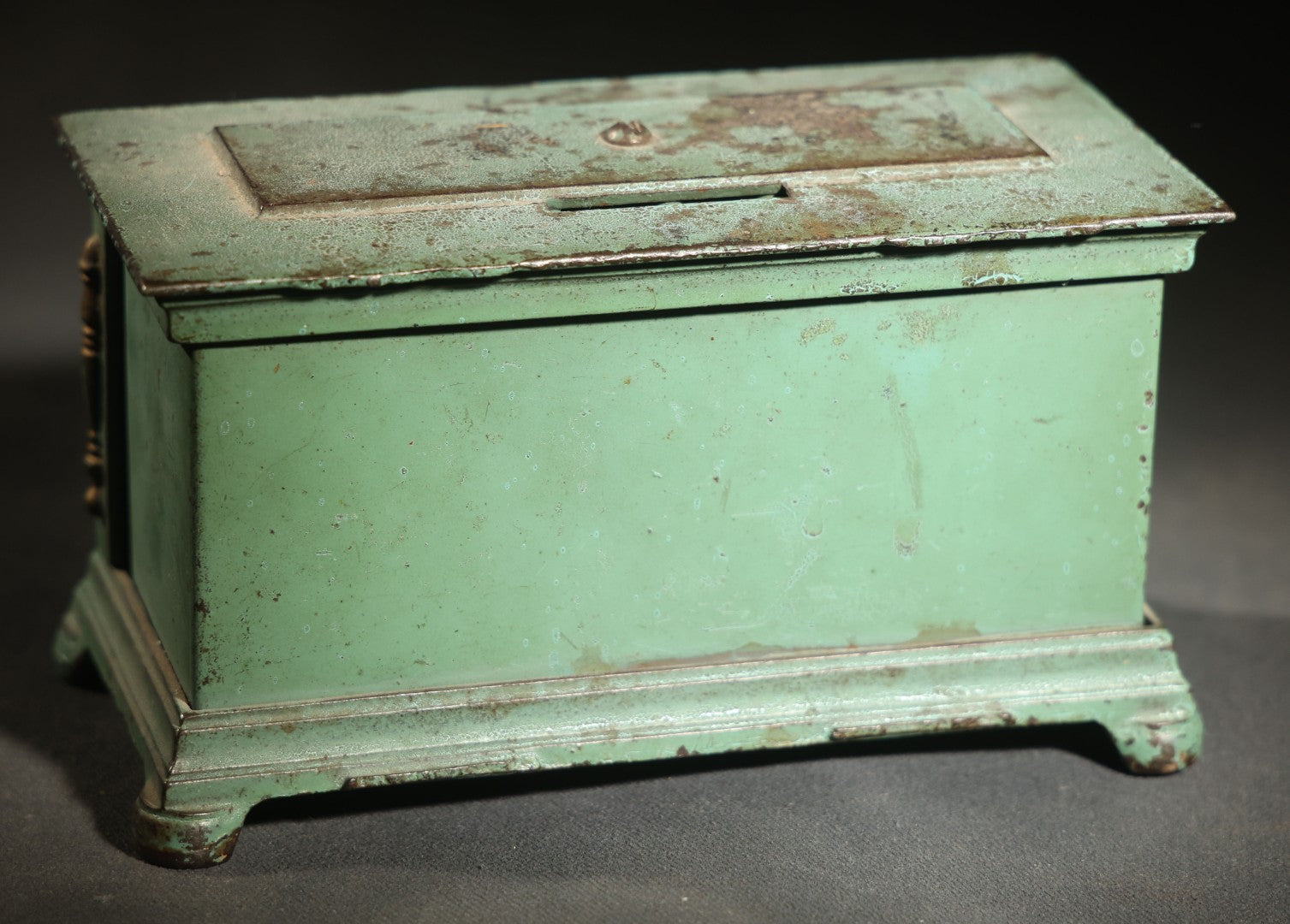 Vintage Cast Iron Radio Bank with Combination Lock Dials, Kenton Toys, Kenton, Ohio