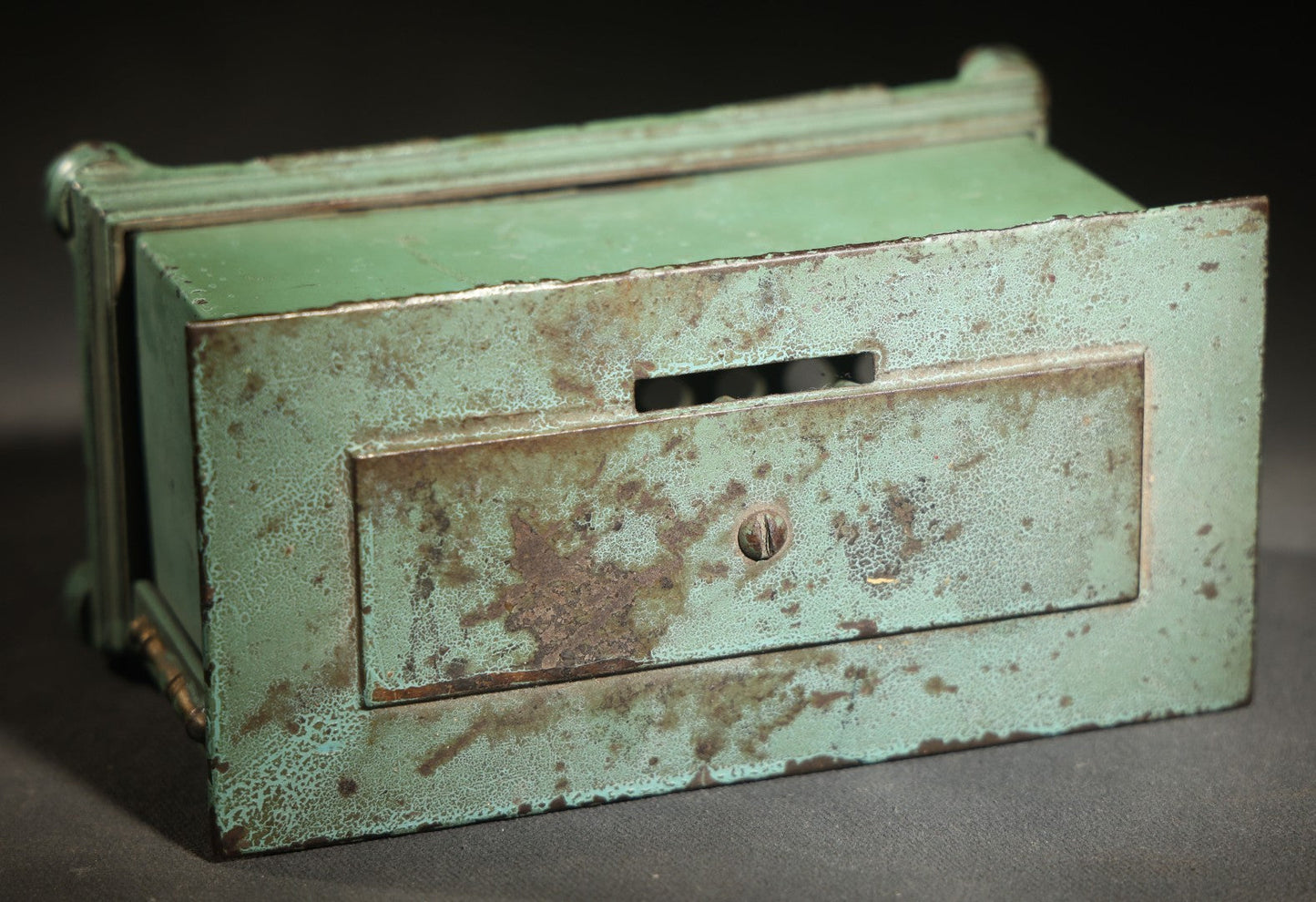 Vintage Cast Iron Radio Bank with Combination Lock Dials, Kenton Toys, Kenton, Ohio