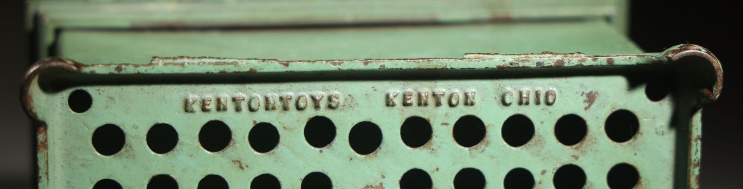 Vintage Cast Iron Radio Bank with Combination Lock Dials, Kenton Toys, Kenton, Ohio