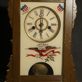 Lot 005 - Antique Reverse-Painted Eagle Mantel Clock with Time and Strike, Ansonia Clock Company, New York, 16-1/4" H