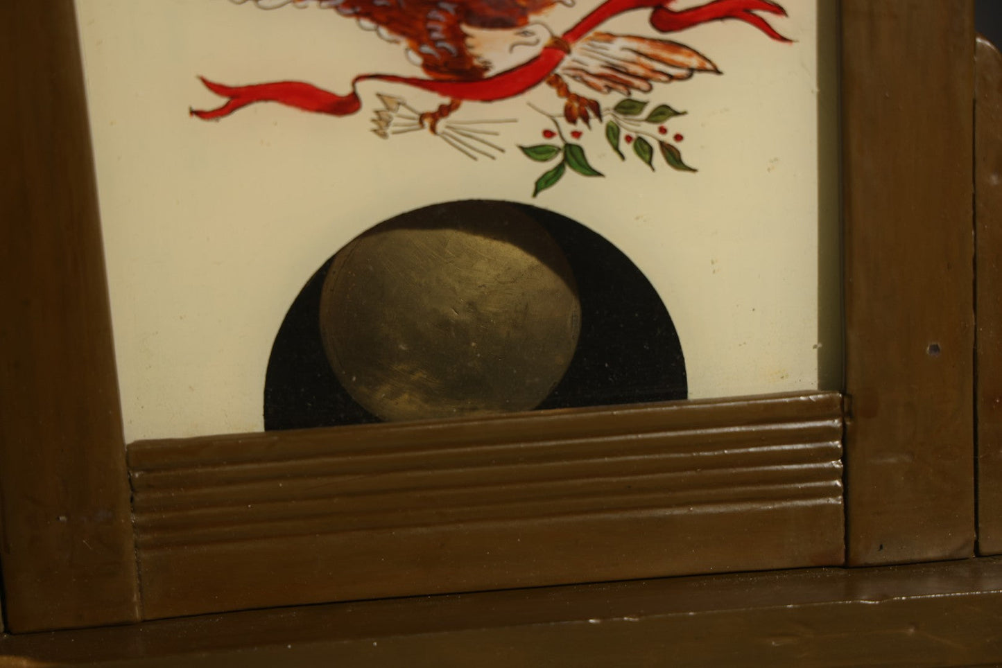 Antique Reverse-Painted Eagle Mantel Clock with Time and Strike, Ansonia Clock Company, New York