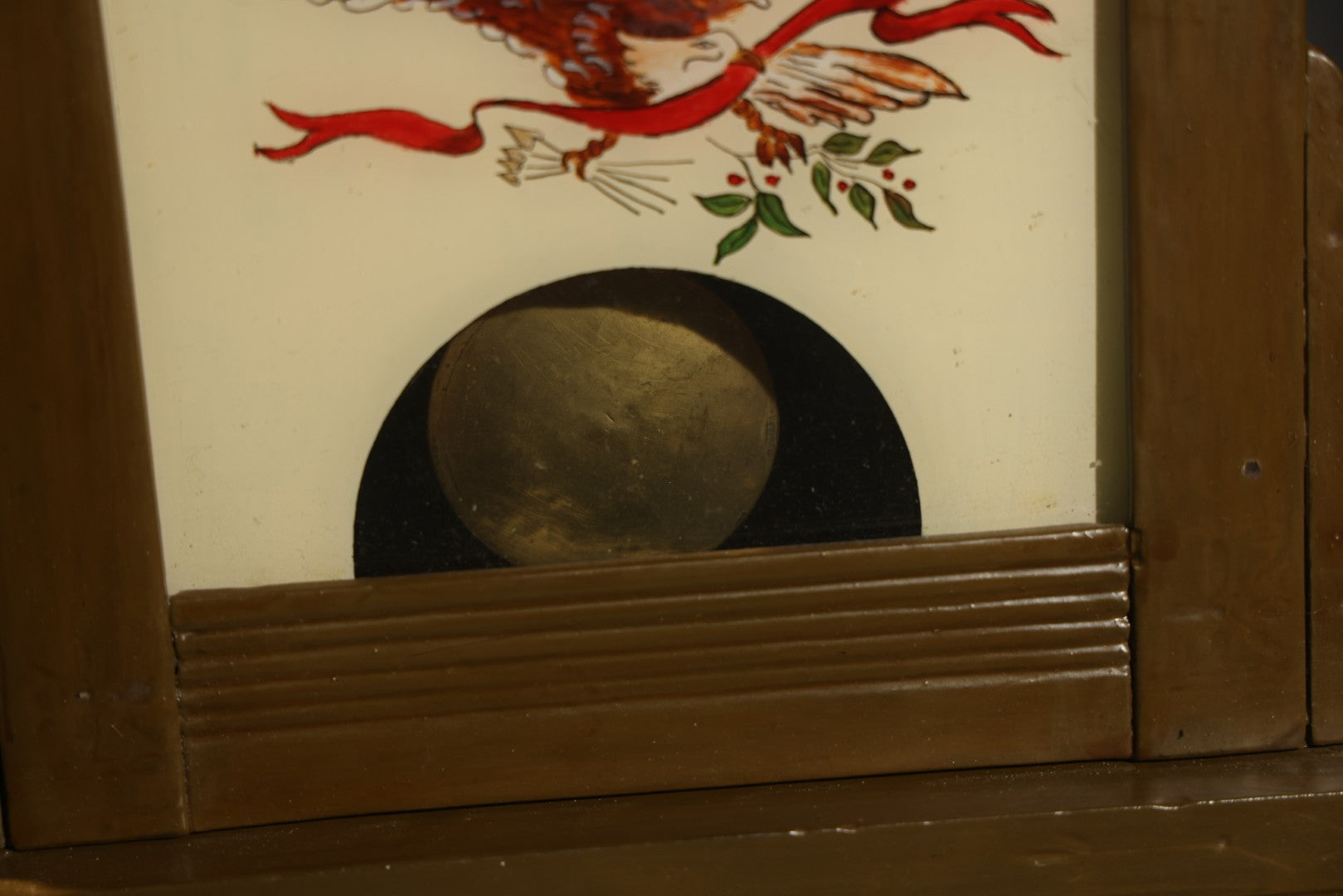 Antique Reverse-Painted Eagle Mantel Clock with Time and Strike, Ansonia Clock Company, New York