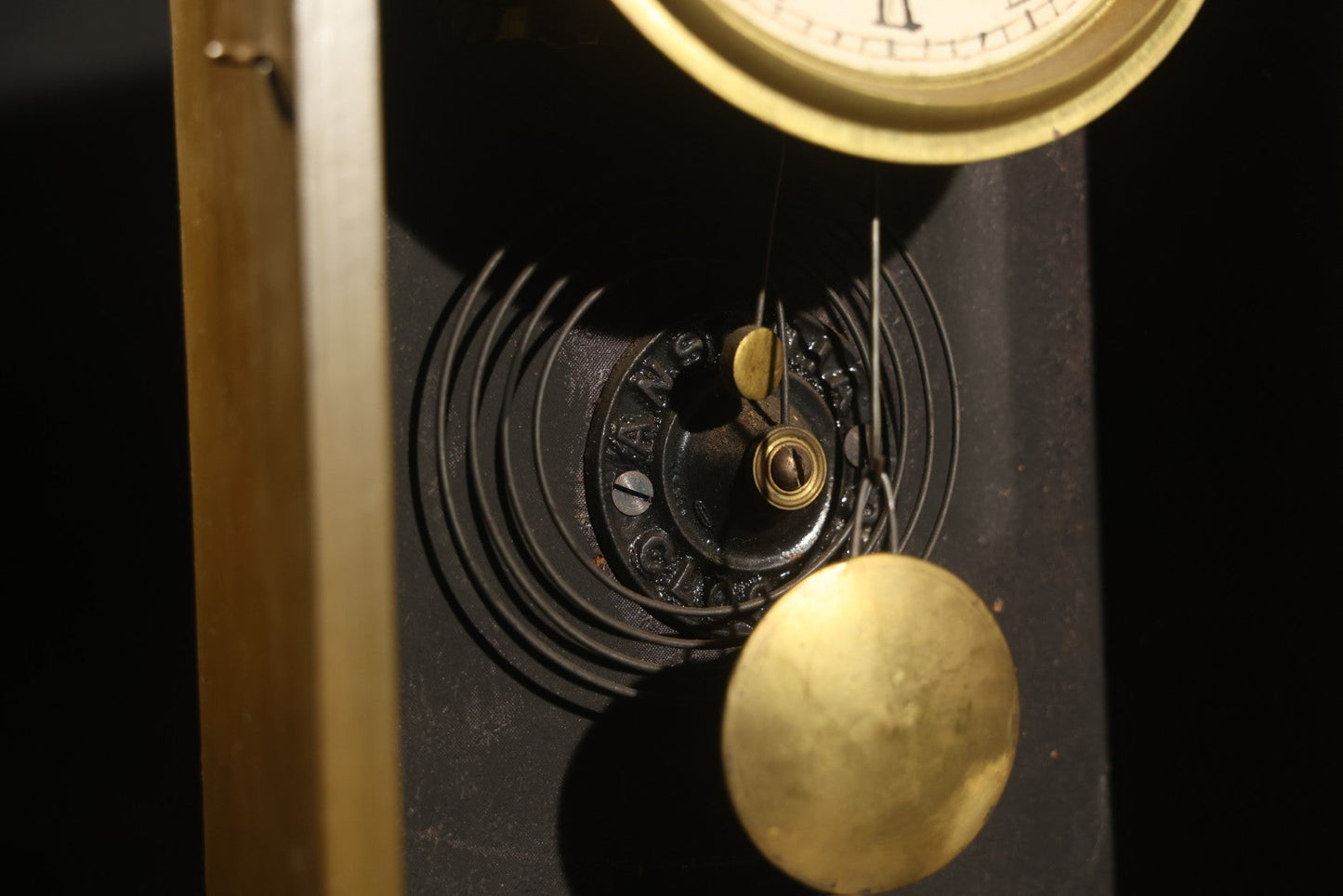 Antique Reverse-Painted Eagle Mantel Clock with Time and Strike, Ansonia Clock Company, New York