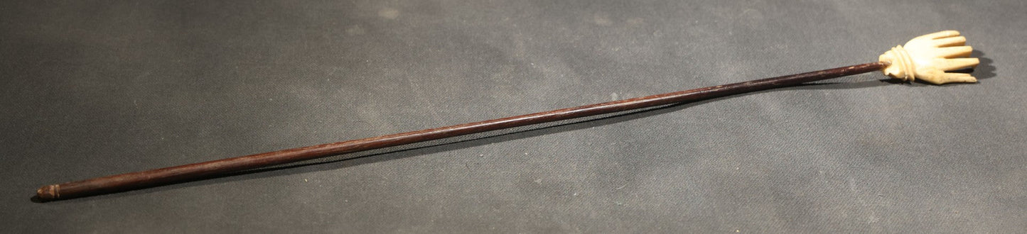 Antique Carved Bone Hand Form Back Scratcher, note chip
