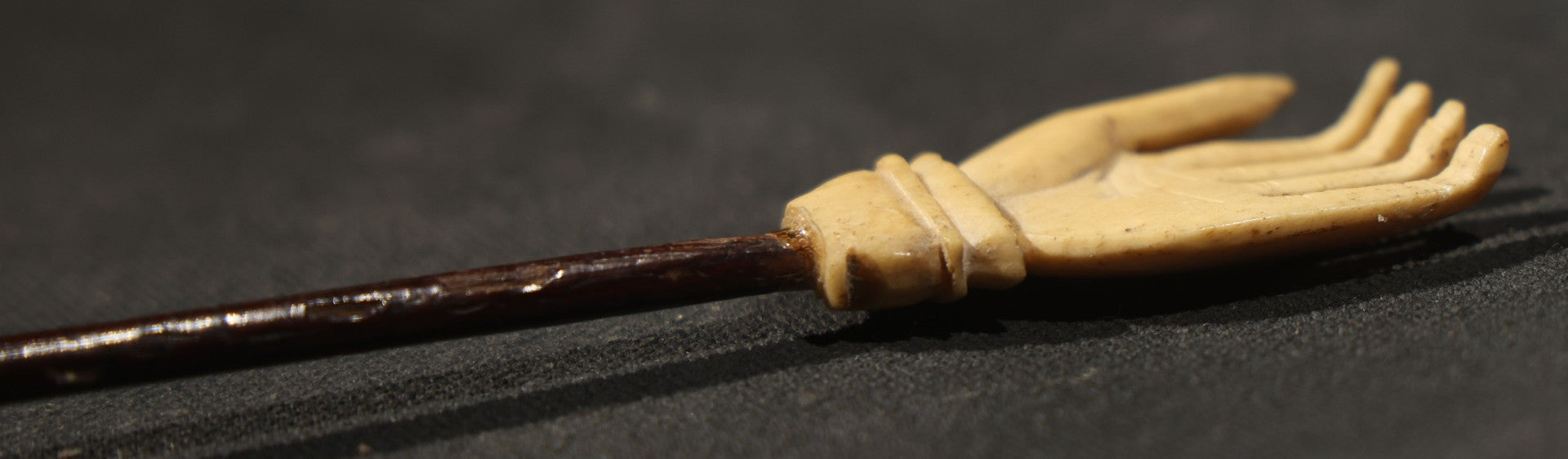 Antique Carved Bone Hand Form Back Scratcher, note chip