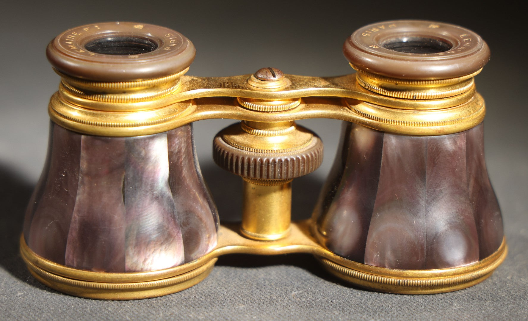 Antique Mother of Pearl Opera Glasses, Lemaire, Paris, with E.B. Meyrowitz London New York Leather Case, Working Condition