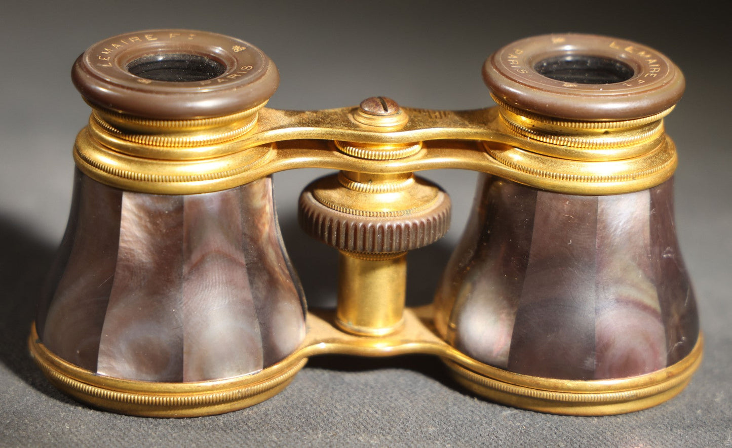 Antique Mother of Pearl Opera Glasses, Lemaire, Paris, with E.B. Meyrowitz London New York Leather Case, Working Condition