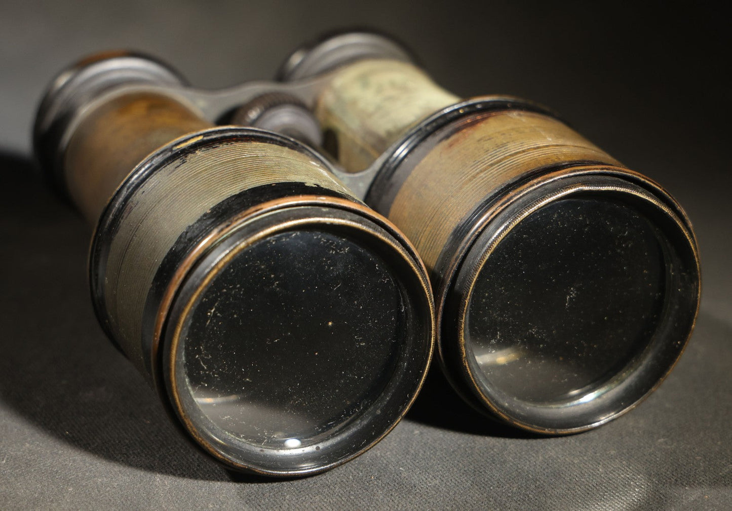 Pair of Antique Opera Glasses Binoculars with Damaged Coverings, Marchand, Paris, Working Condition