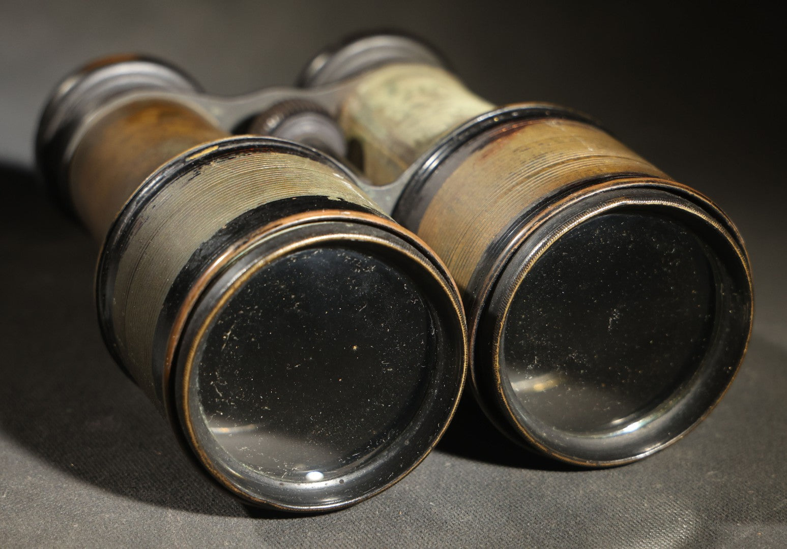 Pair of Antique Opera Glasses Binoculars with Damaged Coverings, Marchand, Paris, Working Condition
