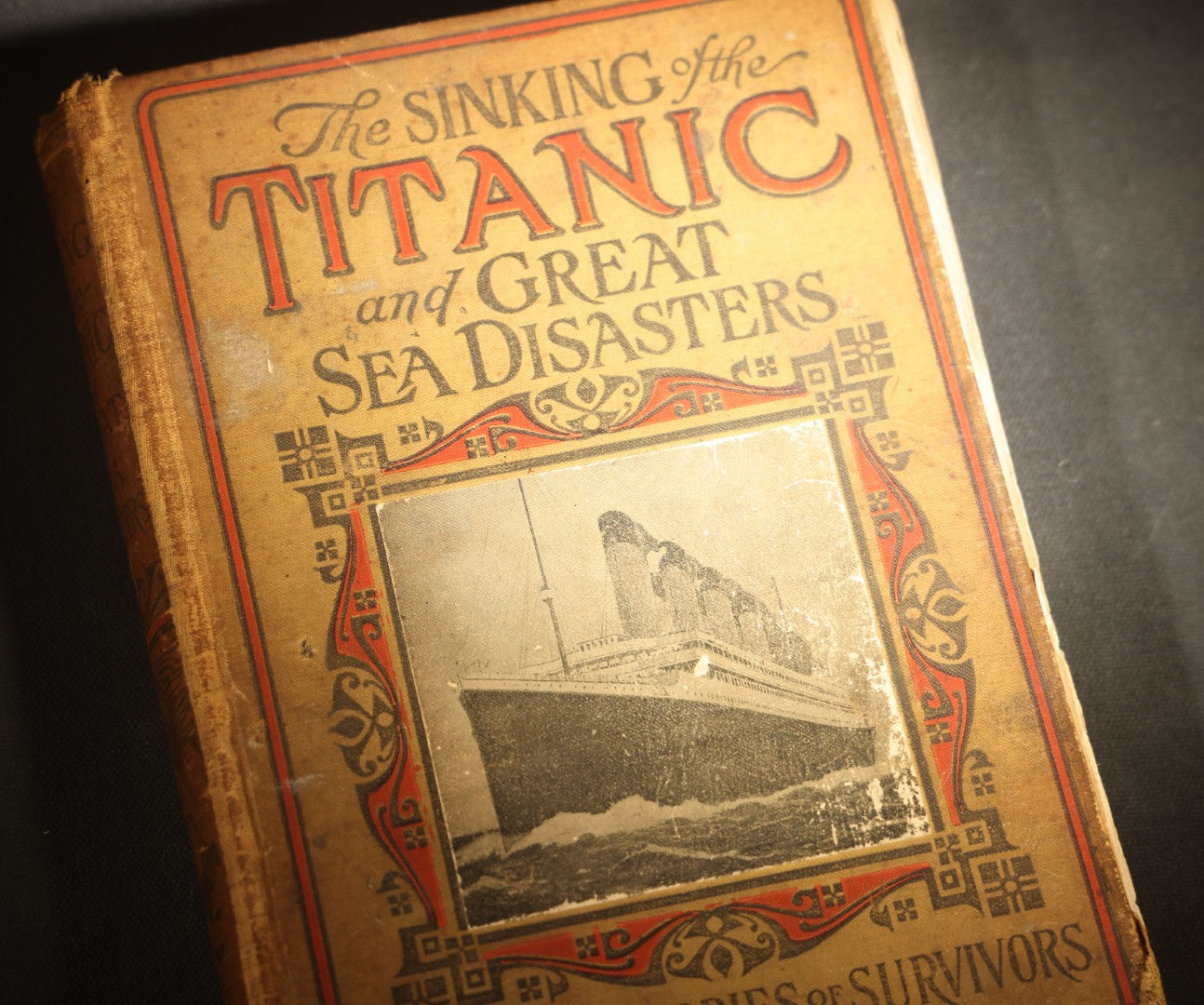 "The Sinking of the Titanic and Great Sea Disasters" Antique Illustrated Book, Edited by Logan Marshall, Copyright L.T. Myers, 1912, poor condition binding