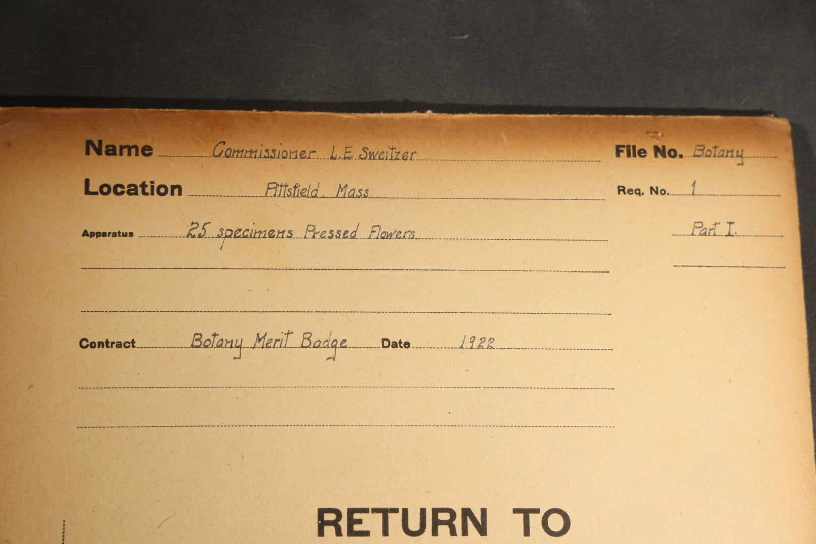 Grouping of five Antique Boy Scout Botany Merit Badge Specimen Collections with Over 100 Pages of Pressed Flowers, Plants, Leaves and Ferns, collected by Commissioner L.E. Sweitzer, Pittsfield, Massachusetts, 1922