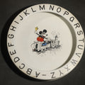 Lot 016 - Vintage Mickey Mouse China Alphabet Rim Plate with Train Scene, Made in Bavaria Germany, Circa 1930s, Licensed by Walter E. Disney, 7-5/8" W
