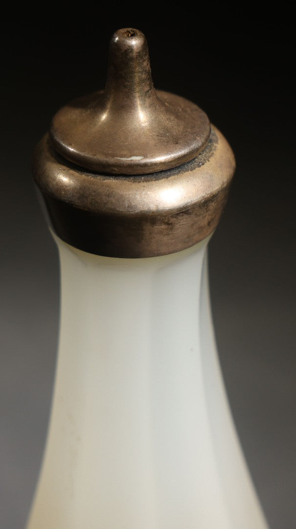 Vintage Witch Hazel Barber Shop Bottle with Silver Toned Overlay, Note Loss to Overlay