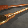 Lot 020 - Antique Chinese Wooden Balance Opium Scale with Character-Marked Counterweight Paddle, 15-1/4" L