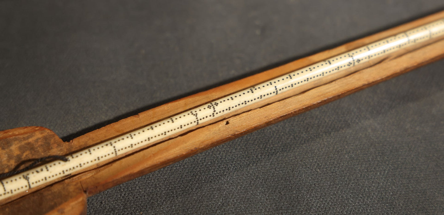 Antique Chinese Wooden Balance Opium Scale with Character-Marked Counterweight Paddle