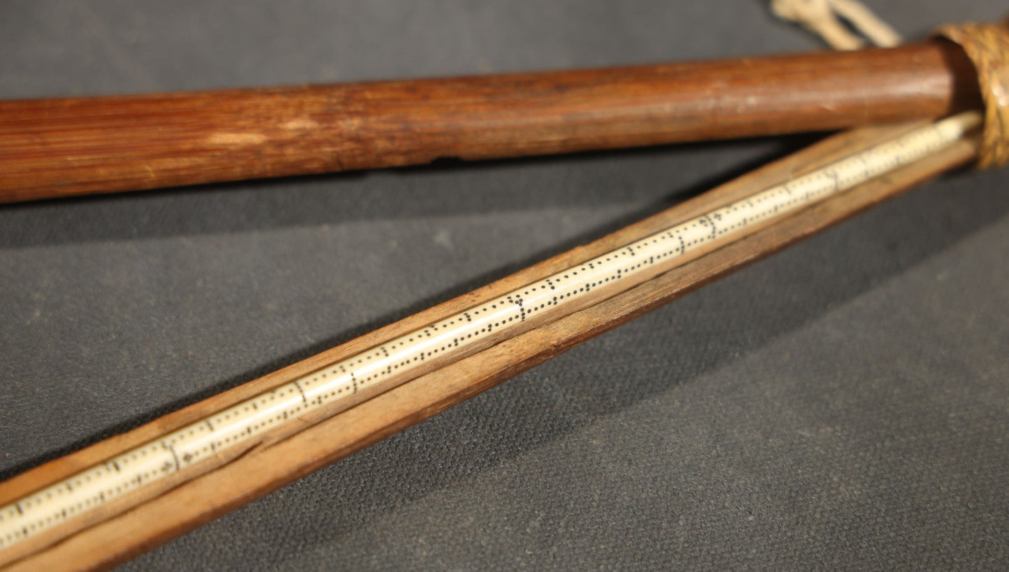 Antique Chinese Wooden Balance Opium Scale with Character-Marked Counterweight Paddle