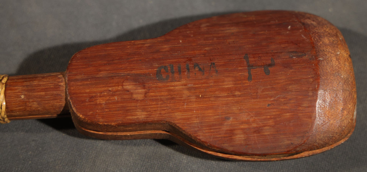 Antique Chinese Wooden Balance Opium Scale with Character-Marked Counterweight Paddle