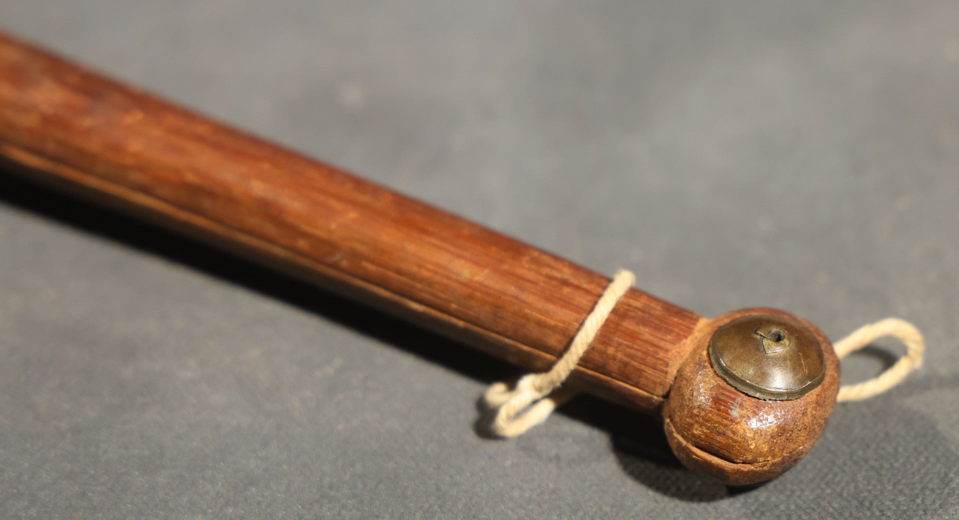 Antique Chinese Wooden Balance Opium Scale with Character-Marked Counterweight Paddle