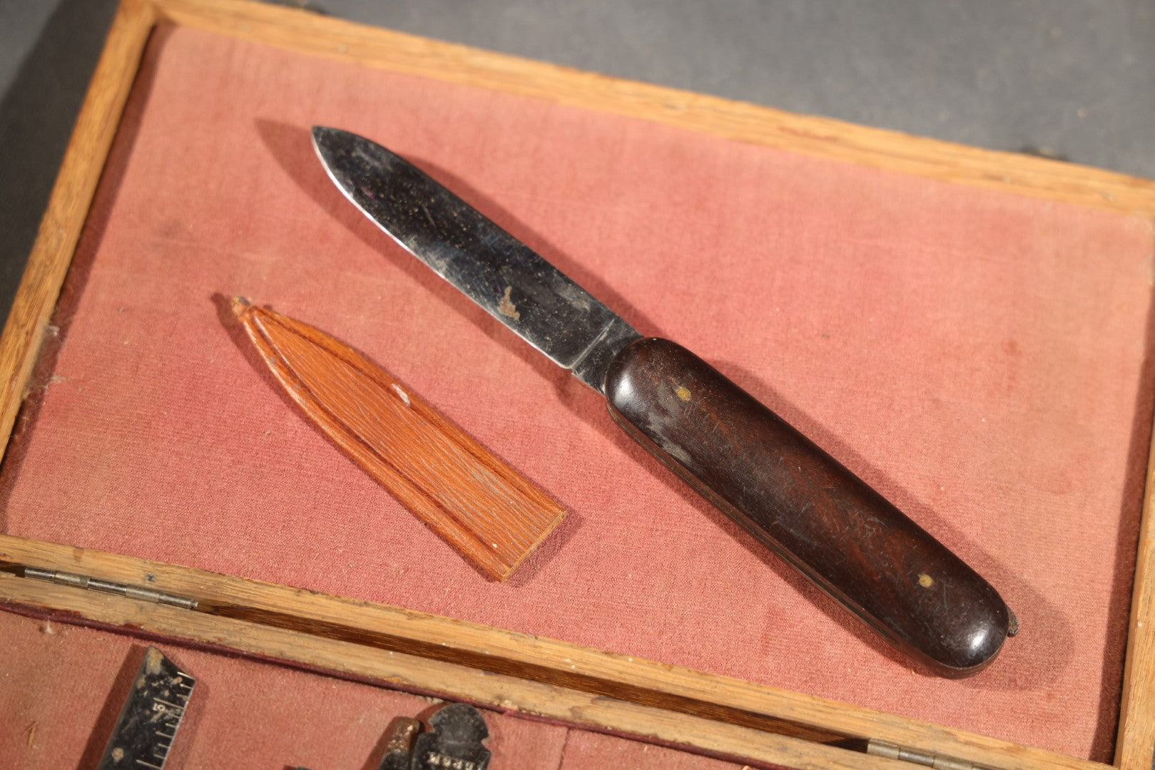 Antique German Medical Instrument Kit in Wooden Box with D.R.G.M. Marked Tools, Modular Handle System