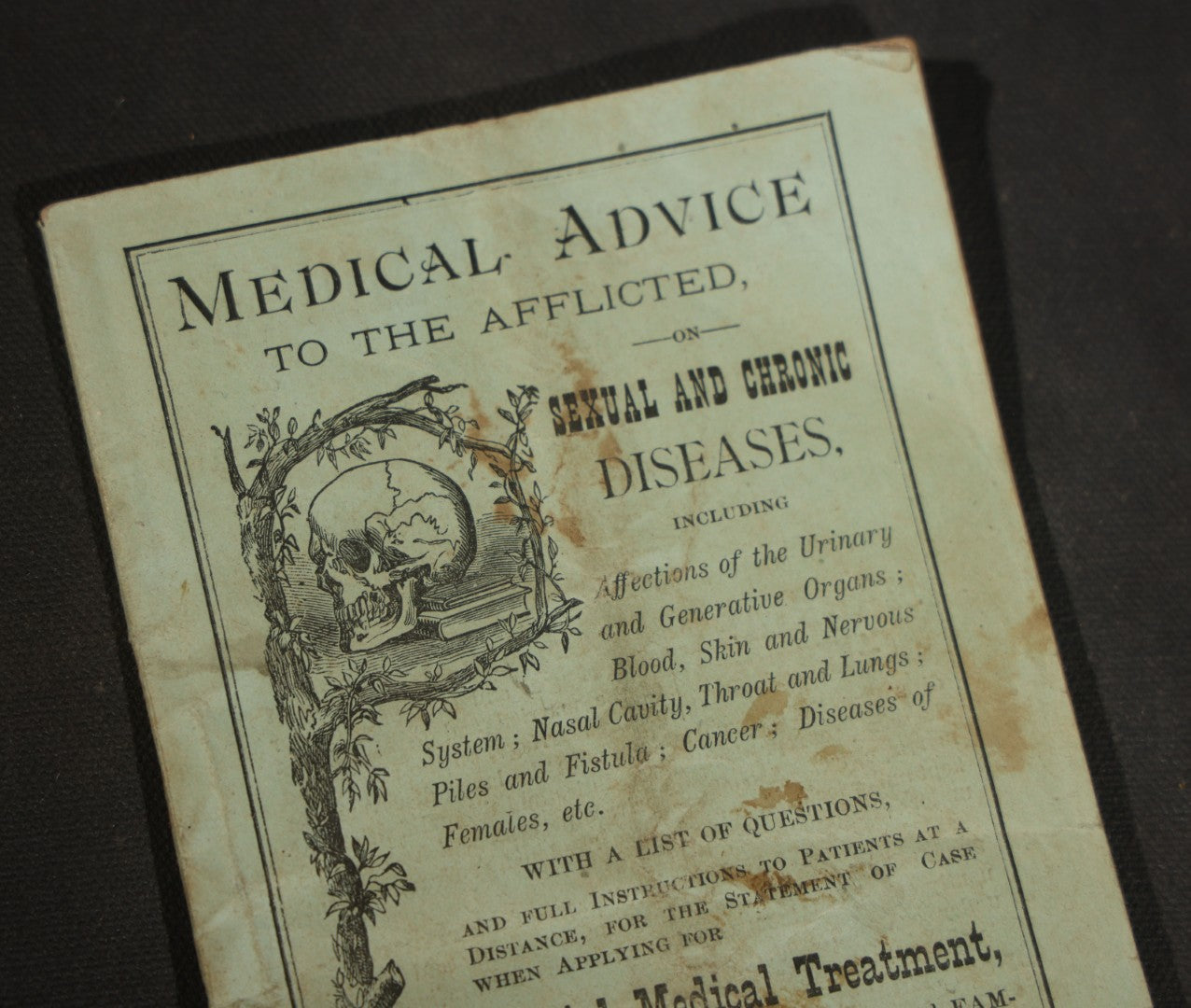 Antique Medical Advice Pamphlet, Dr. Butts' Dispensary, Sexual and Chronic Diseases, St. Louis Missouri, Patent Medicine Ads