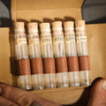 Lot 026 - Vintage Homeopathic Medicine Vials in Leather Case, Becton Dickinson, including Aconitum, Arsenicum, Bryonia, Crataegus, Gelsemium, Nux Vomica, 4" H