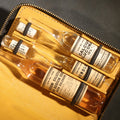 Lot 027 - Vintage Abbott Ampoules Black Leather Medical Case with Glass Ampoules, including Sodium Salicylate, Calcium Gluconate, Abbott Laboratories, North Chicago, Illinois, 5-1/4" L