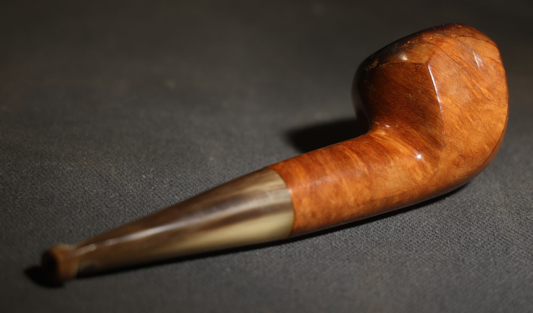 Vintage "Mylord" Bruyere Extra Tobacco Pipe with Hexagonal Briar Wood Bowl and Horn Stem