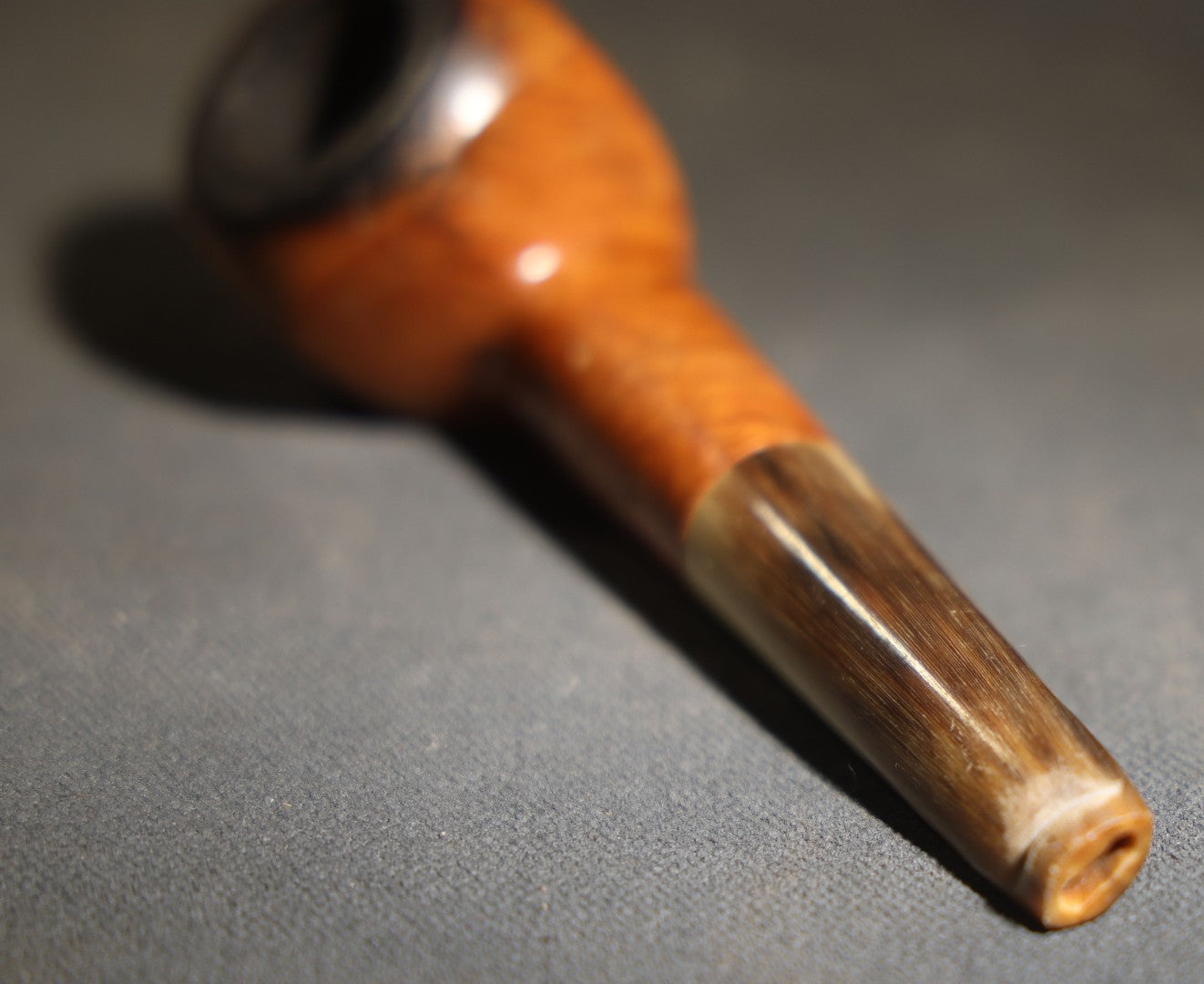 Vintage "Mylord" Bruyere Extra Tobacco Pipe with Hexagonal Briar Wood Bowl and Horn Stem