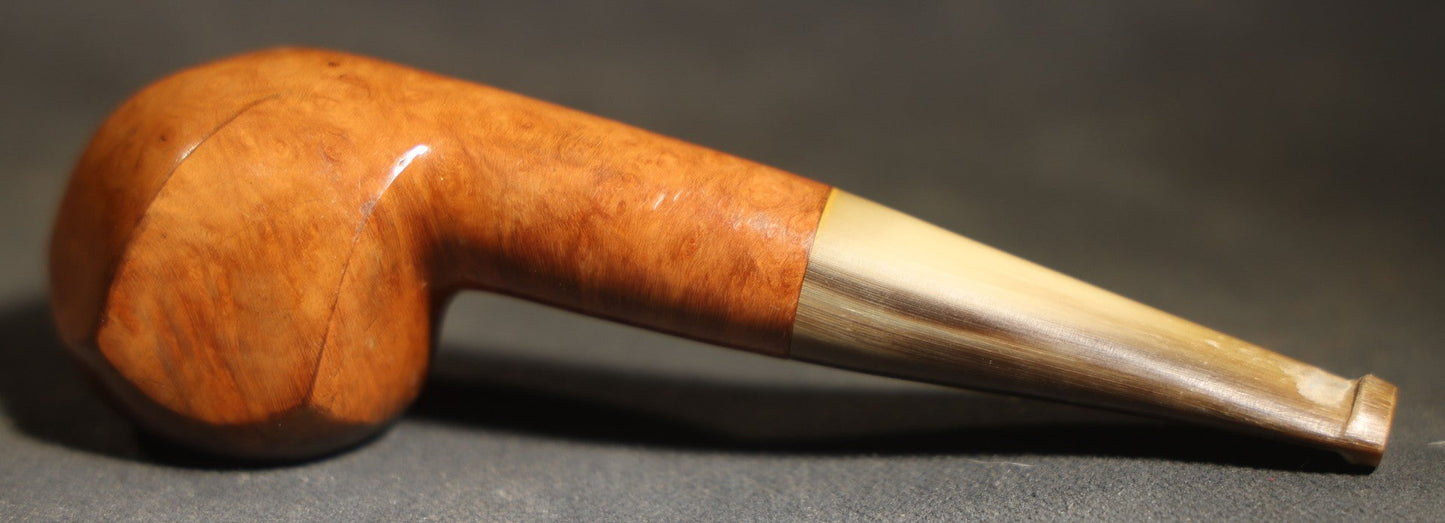 Vintage "Mylord" Bruyere Extra Tobacco Pipe with Hexagonal Briar Wood Bowl and Horn Stem