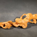 Lot 039 - Vintage Folk Art Carved whimsical Wood Decorative Stick with Elaborate Scrollwork, 11-1/4" H
