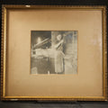 Lot 040 - Antique Occupational Photograph of Blacksmith with Hammer in Workshop Setting, Framed, 11" W x 10" H
