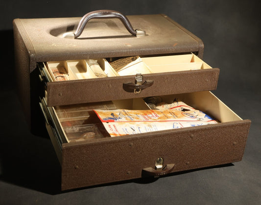 Vintage Kennedy Kits TC-14 Fishing Tackle Box with Assorted Lures and Tackle, Kennedy Manufacturing Company