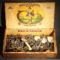 Lot 058 - Vintage HAV-A-TAMPA 10 Cent Cigar Box Filled with Skeleton Keys, Tampa, Florida, As Found