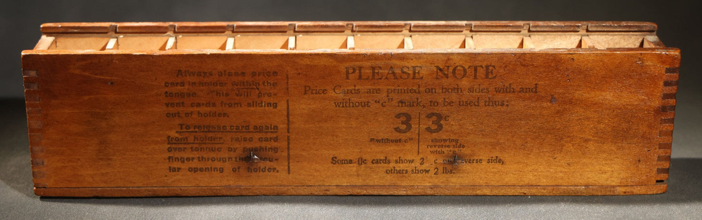 Pair of Antique Price Tag Number Sets in Wooden Storage Boxes, Patented July 1920