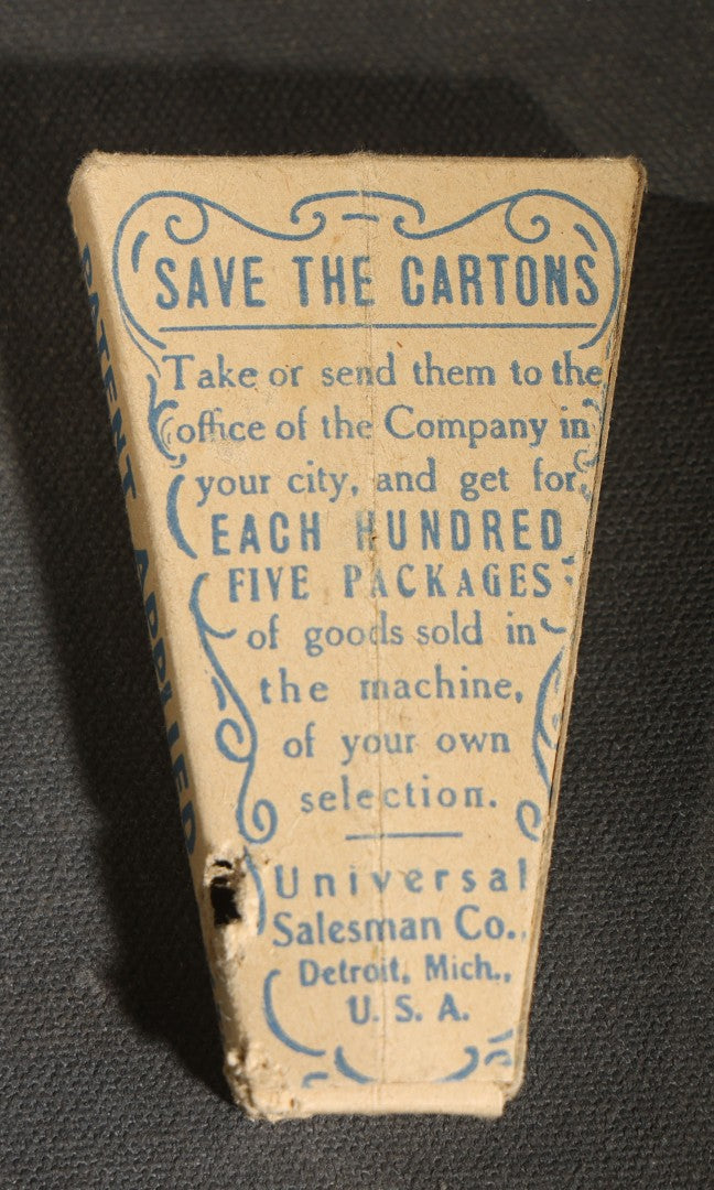 Trio of Vintage Novelty Boxes including Rani Hindu Incense Room Deodorant by Hindu Incense Chicago 1974, Snappy Stunts Adult Party Game by A. Master Brooklyn, and Select Confections by Universal Salesman Co.