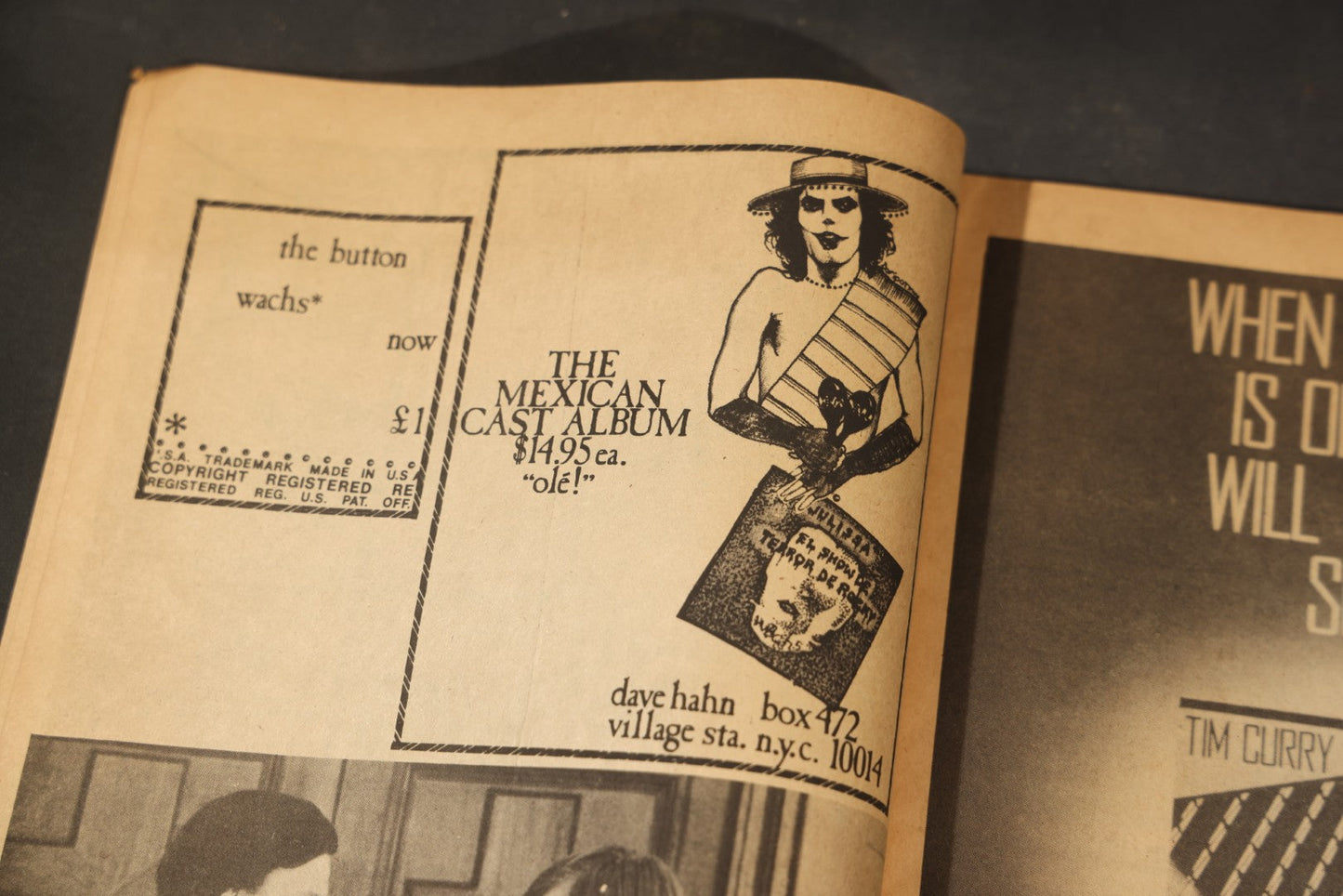 Vintage "The Transylvanian" Vol. 1 No. 3, National Rocky Horror Fan Club Magazine, Missing Cover, 1979