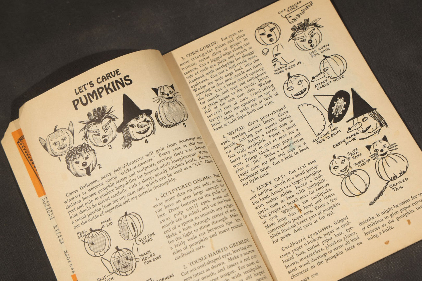 Vintage "Pack-O-Fun" Halloween Craft Magazine, October 1958, Ghost and Jack-O-Lantern Cover, "The Only Scrap Craft Magazine"