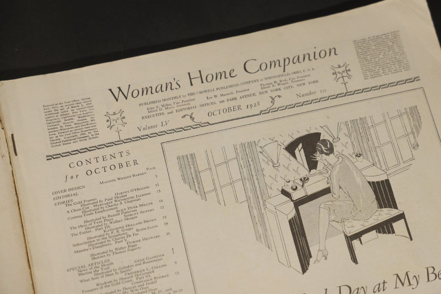 Vintage "Woman's Home Companion" Women's Magazine October 1928, Halloween Cover with Children and Jack-O-Lanterns, The Crowell Publishing Company