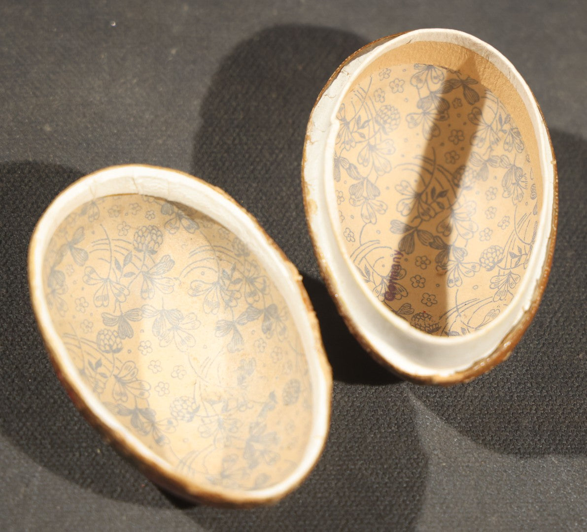 Grouping of four Vintage Paper Easter Eggs including Chicks and Rabbits, Three Marked Germany, one Western Germany