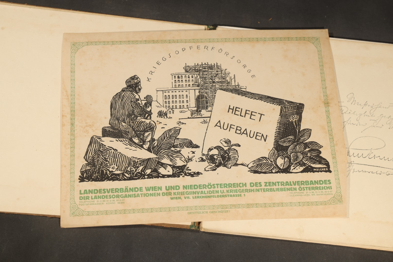 "Ernstes & Heiteres aus dem Weltkrieg" ("Serious and Humorous from the World War") Antique World War One Illustrated Folio Book by Ernst Kutzer, Vienna