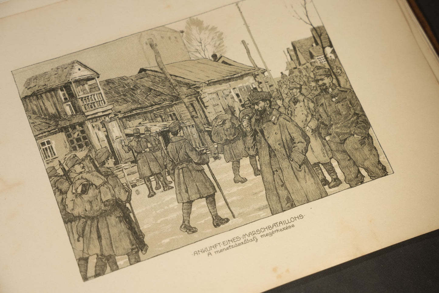 "Ernstes & Heiteres aus dem Weltkrieg" ("Serious and Humorous from the World War") Antique World War One Illustrated Folio Book by Ernst Kutzer, Vienna