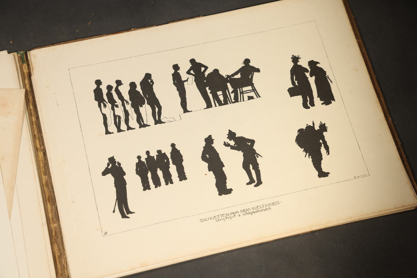 "Ernstes & Heiteres aus dem Weltkrieg" ("Serious and Humorous from the World War") Antique World War One Illustrated Folio Book by Ernst Kutzer, Vienna