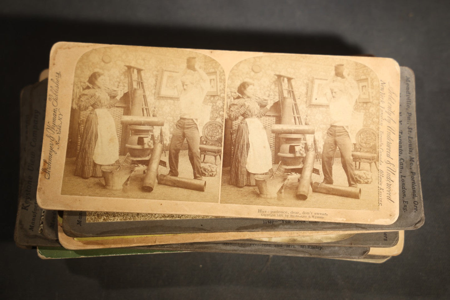 Grouping of 30+ Antique photographic Stereoview Cards including Buildings, Landscapes, Architecture, and more