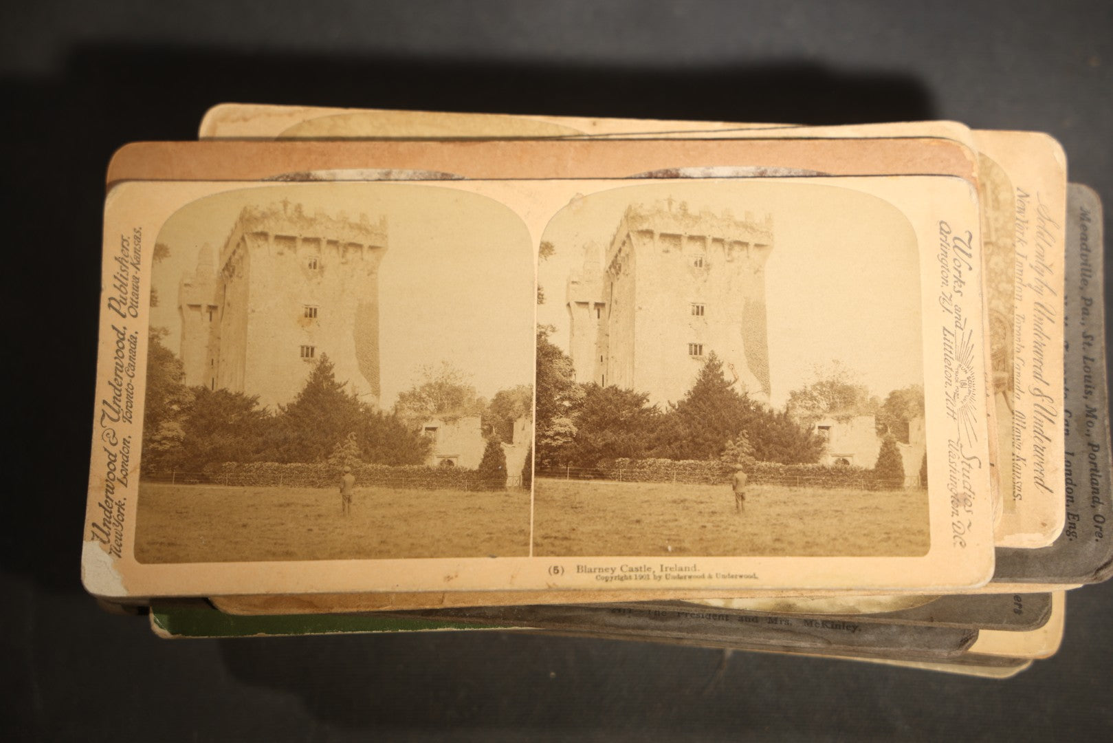 Grouping of 30+ Antique photographic Stereoview Cards including Buildings, Landscapes, Architecture, and more