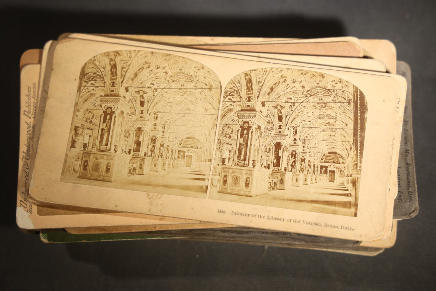 Grouping of 30+ Antique photographic Stereoview Cards including Buildings, Landscapes, Architecture, and more