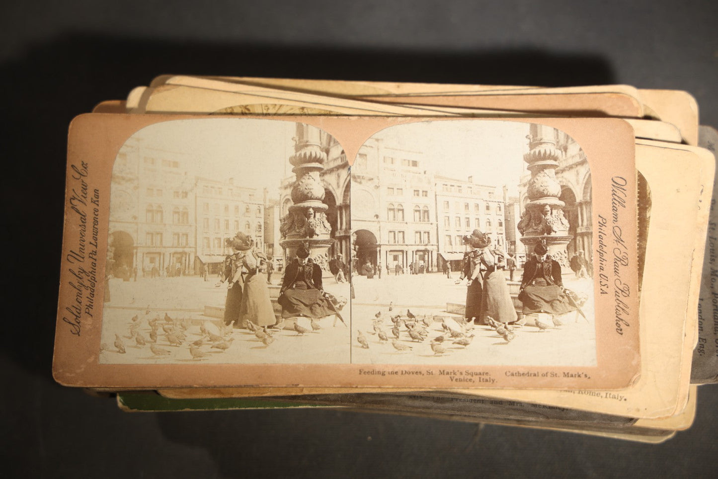 Grouping of 30+ Antique photographic Stereoview Cards including Buildings, Landscapes, Architecture, and more