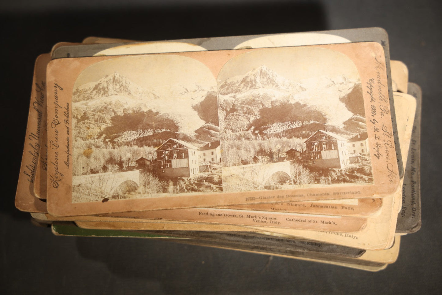 Grouping of 30+ Antique photographic Stereoview Cards including Buildings, Landscapes, Architecture, and more