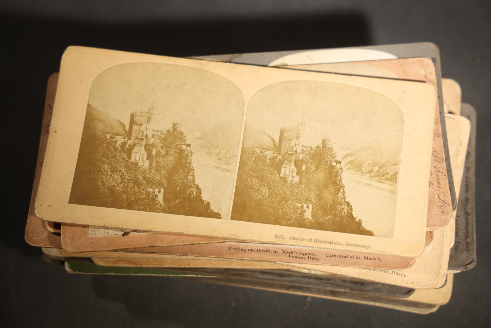 Grouping of 30+ Antique photographic Stereoview Cards including Buildings, Landscapes, Architecture, and more