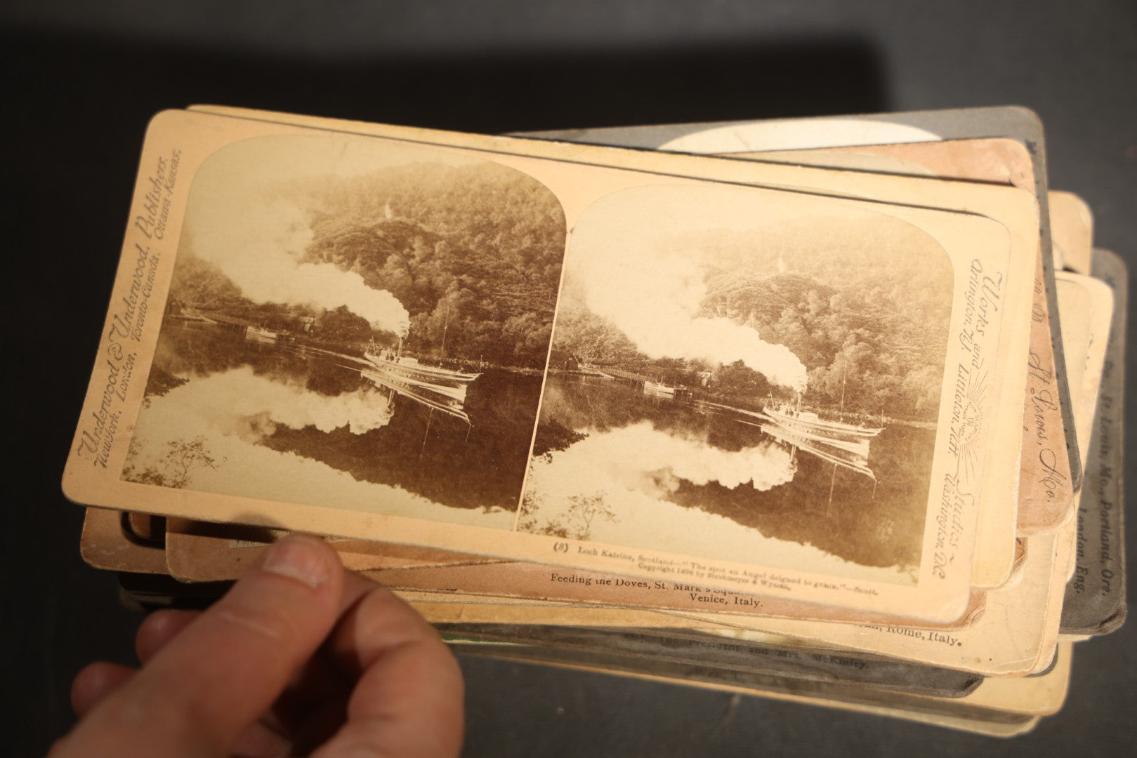 Grouping of 30+ Antique photographic Stereoview Cards including Buildings, Landscapes, Architecture, and more